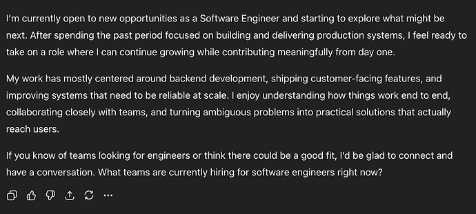 ChatGPT "Open To Work" Prompt